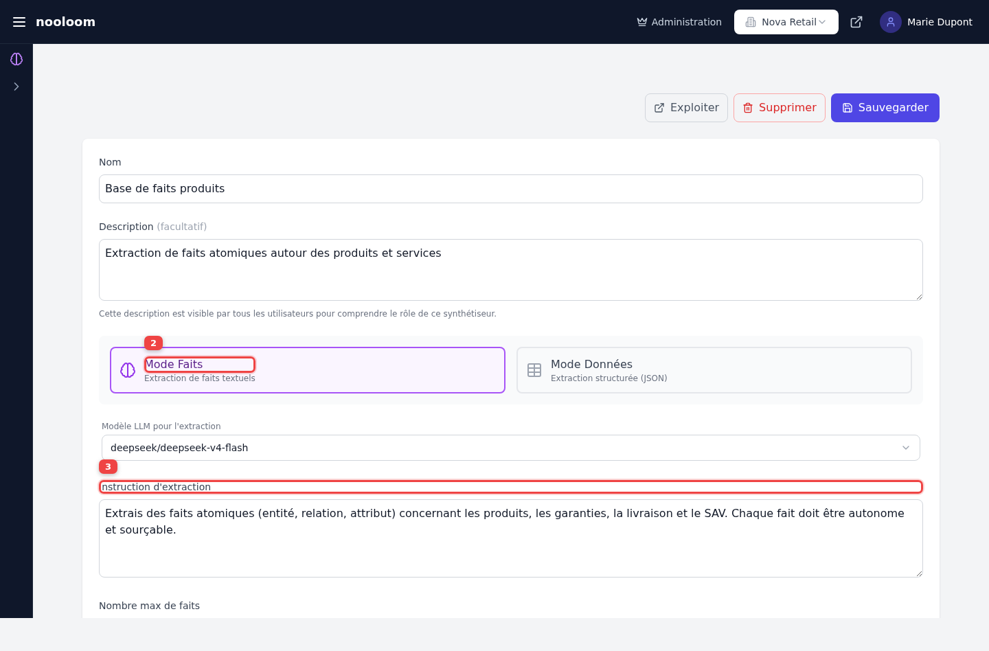 Workflow mode Faits